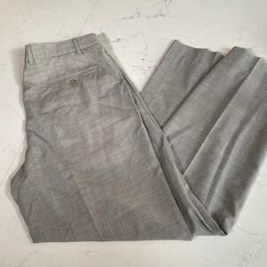 Tommy Bahama Gray Wool Dress Pants Men's 34 Fabric Made in Italy Flat Front